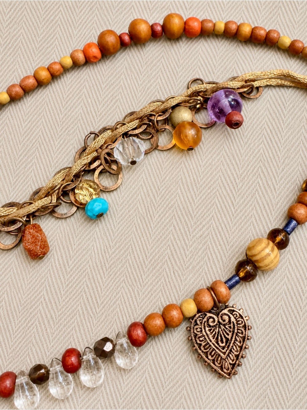 Chico’s Boho Multi-Strand Beaded Chain Belt- Statement Waist Accessory - Picture 4 of 7